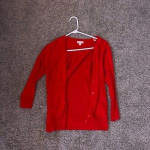 red little cardigan